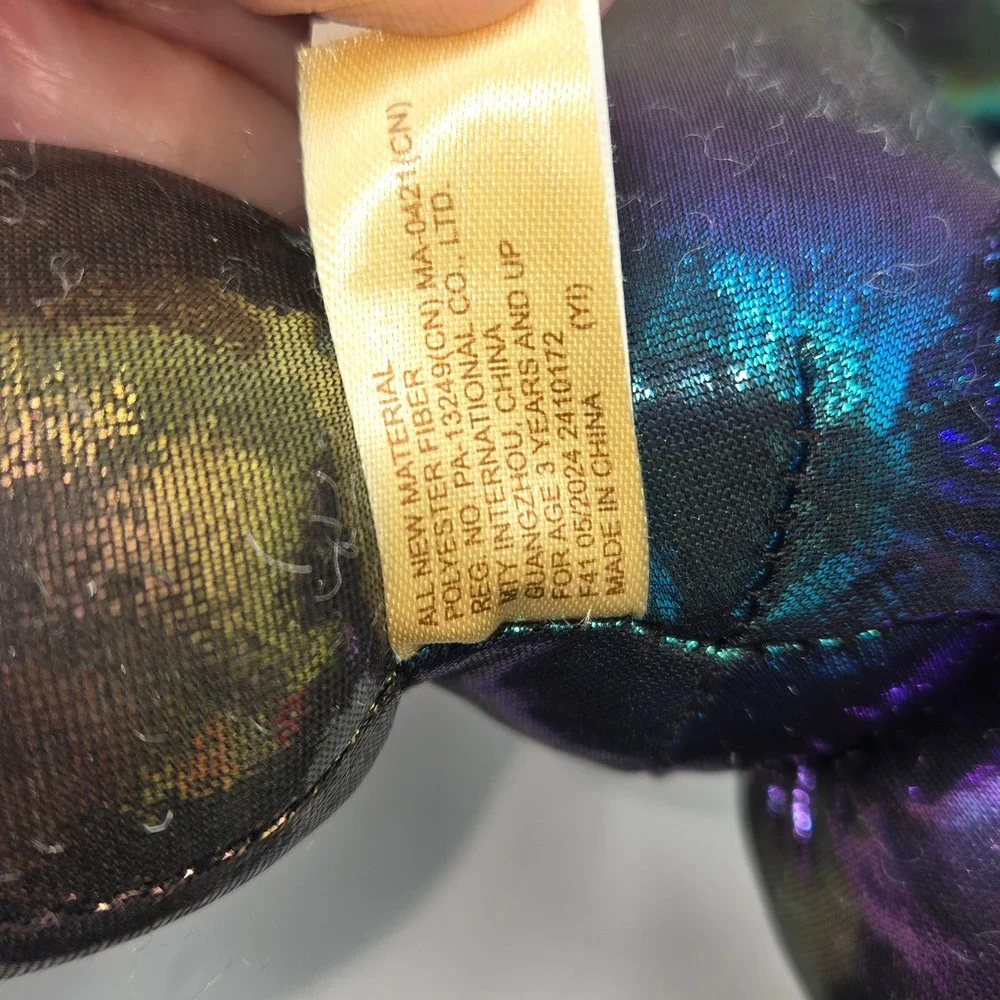 Balloon Dog Plush Iridescent Metallic Purple Green Skull Stuffed Animal 206059-B